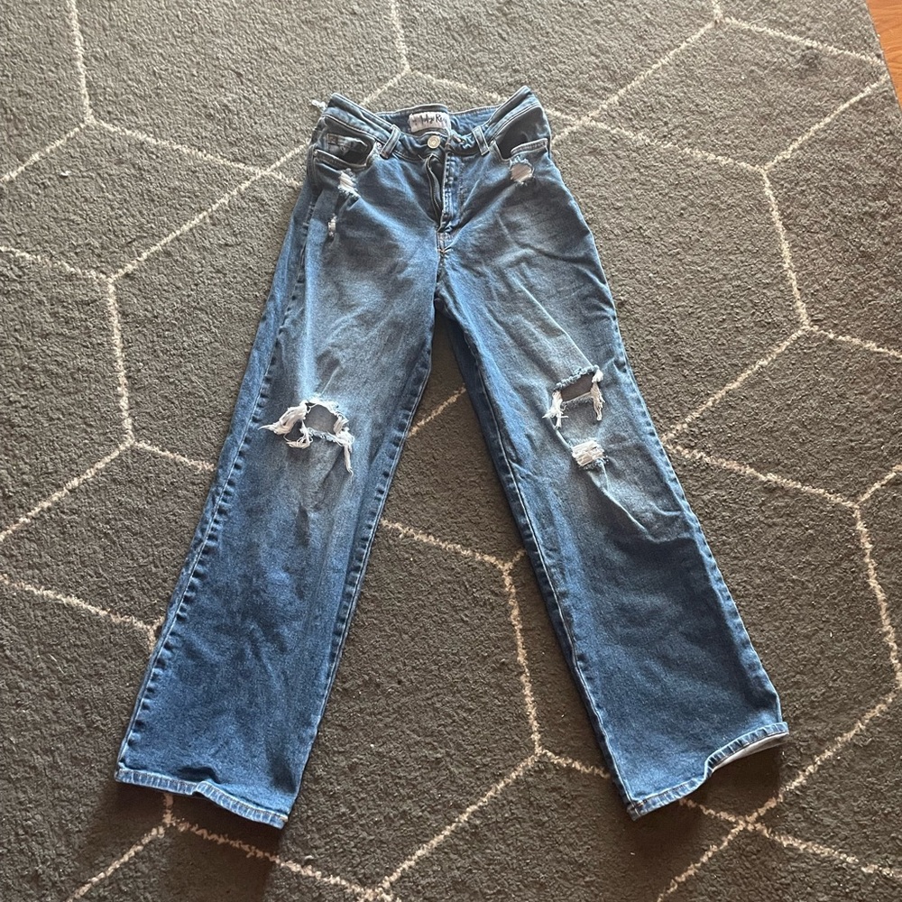 Indigo Rein Ripped Flare Jeans
